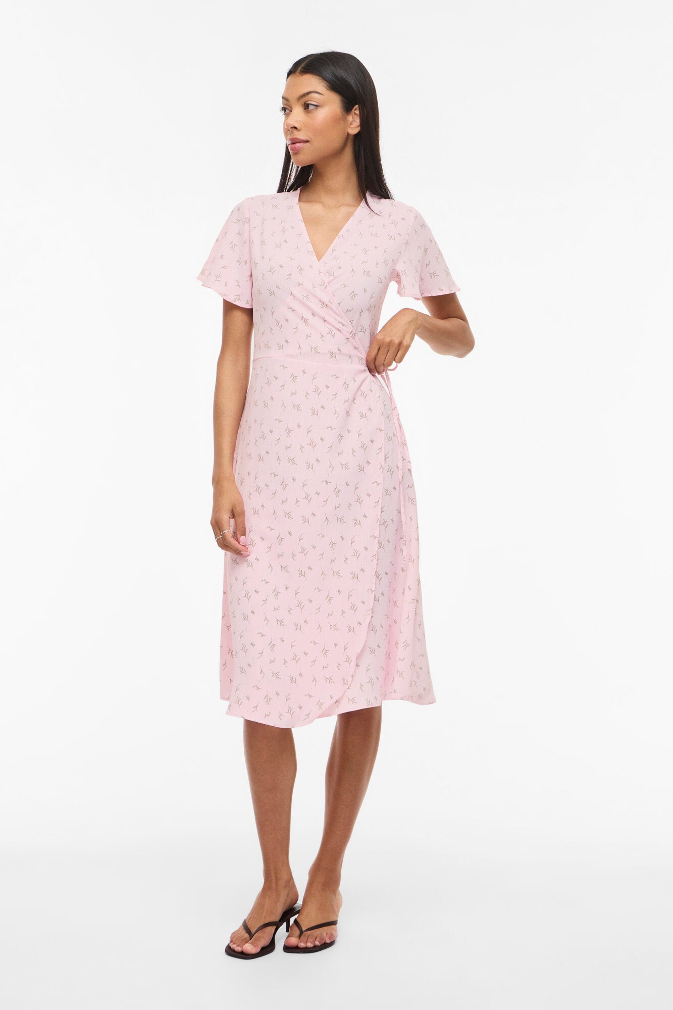 Vilovie Wrap midi kjole - Cherry Blossom